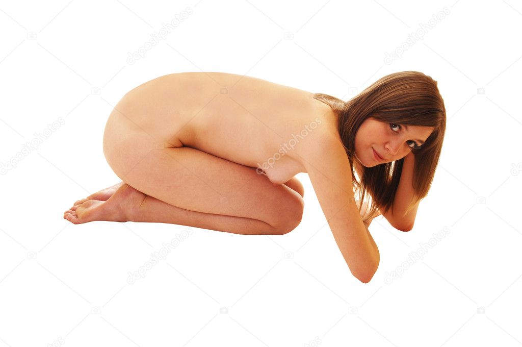 Nude Woman Kneeling Stock Photo Sucher