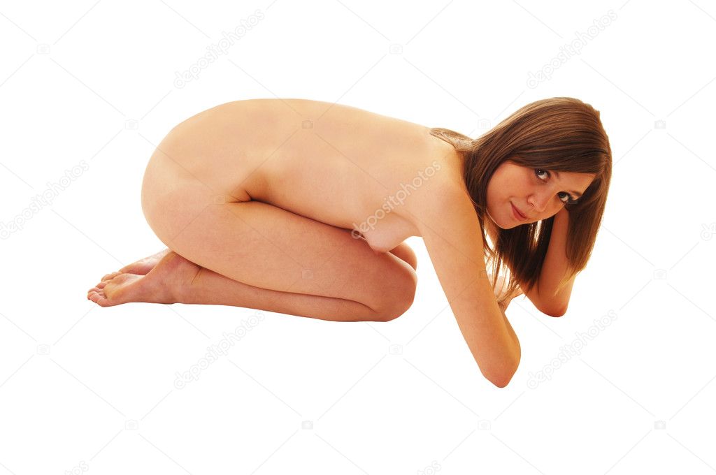 Nude Woman Kneeling Stock Photo Sucher