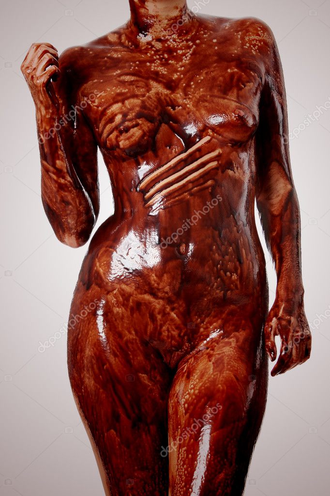 Naked big booty covered with chocolate spreading pussy free full hd photo