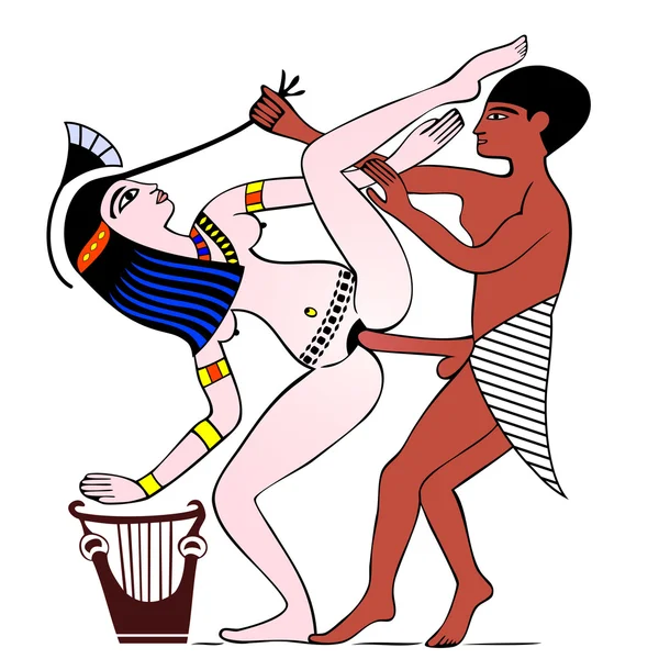 stock vector Erotic art of ancient Egypt