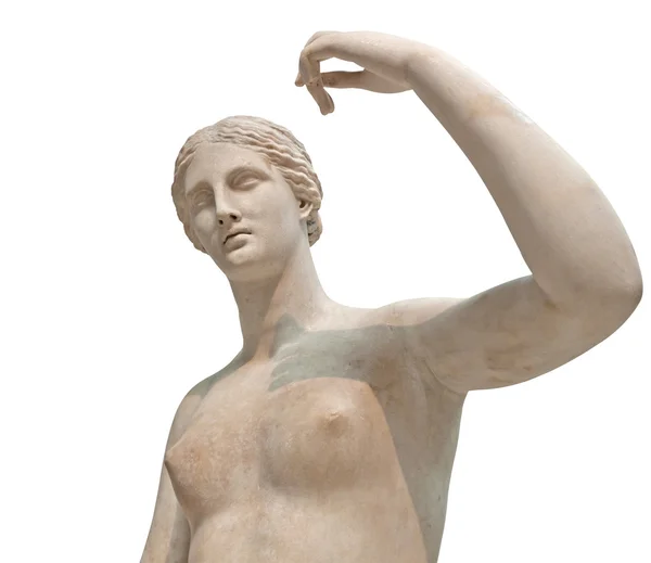 Ókori görög Aphrodité elszigetelt fehér márvány szobor — Stock Fotó