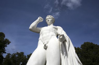 Stockholm, İsveç drottningholm Sarayı Park beyaz heykeli