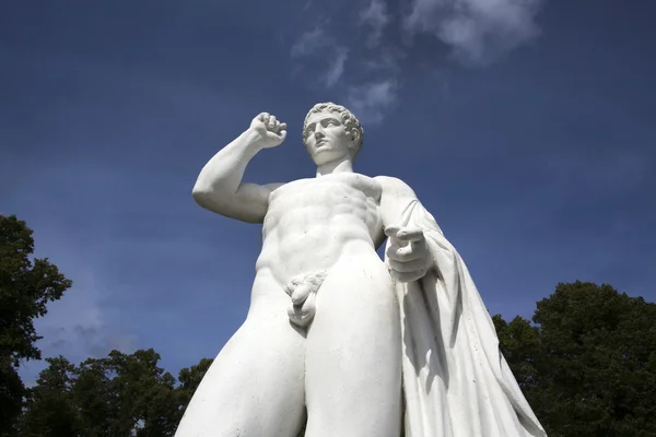 stock image White statue in the palace park of Drottningholm in Stockholm, Sweden