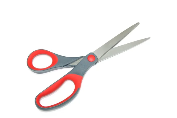 Červené nůžky izolované na bílém pozadí — Stock fotografie