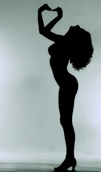 stock image Silhouette of a nude woman.