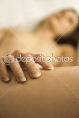 Nude woman relaxing