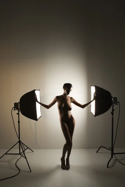 stock image Nude woman in studio.