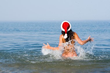 seksi Noel Baba kız deniz