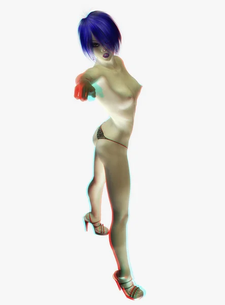 stock image Digital beauty anaglyph